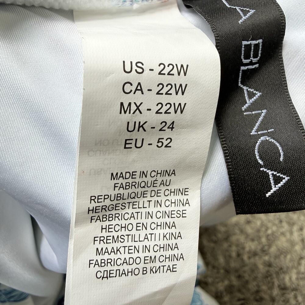 La Blanca 22W Plus Tranquility Palm Skirted Swim Bottom White Aquamarine NEW - Picture 5 of 5